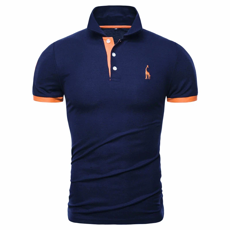 Men Embroidery Polo Giraffe Shirt