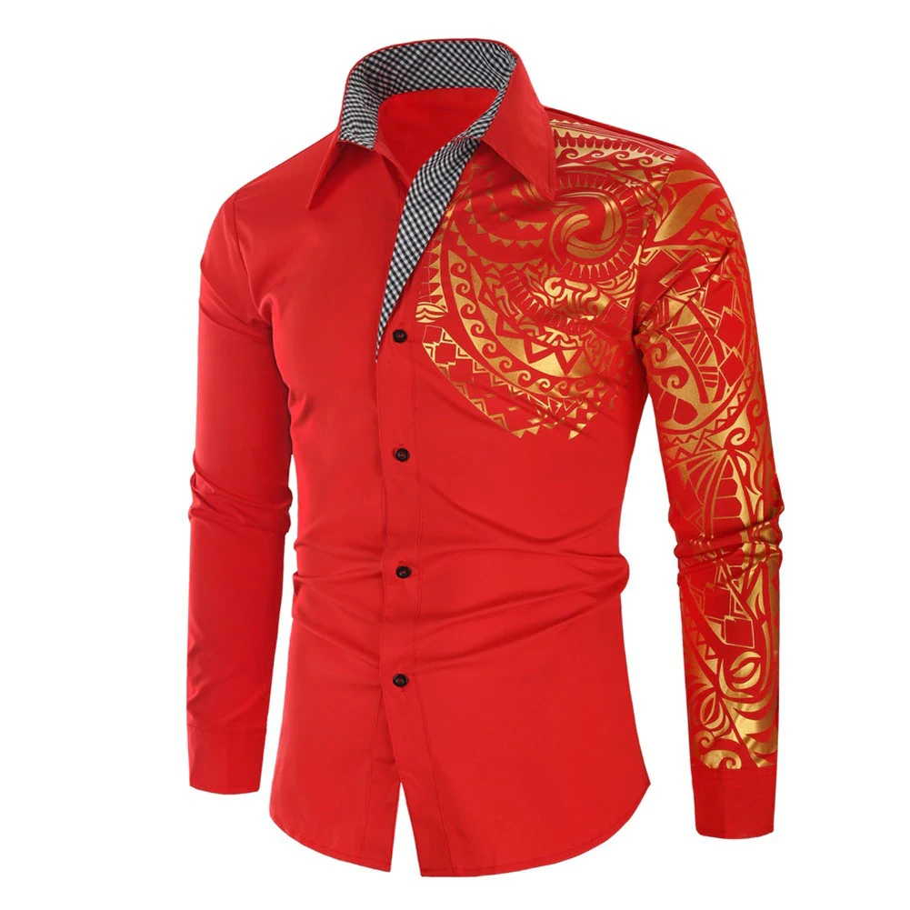 Long-sleeved Camisa Masculina Chemise Men Public Club Fancy Shirt