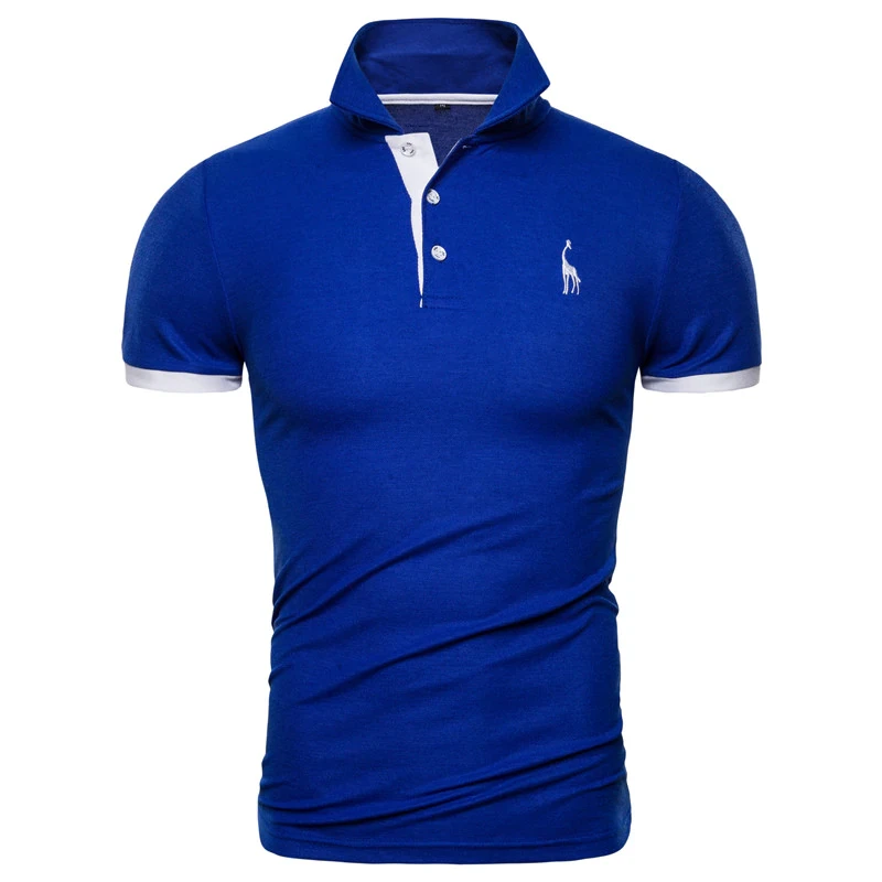 Men Embroidery Polo Giraffe Shirt