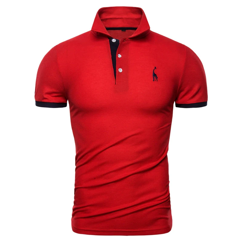 Men Embroidery Polo Giraffe Shirt