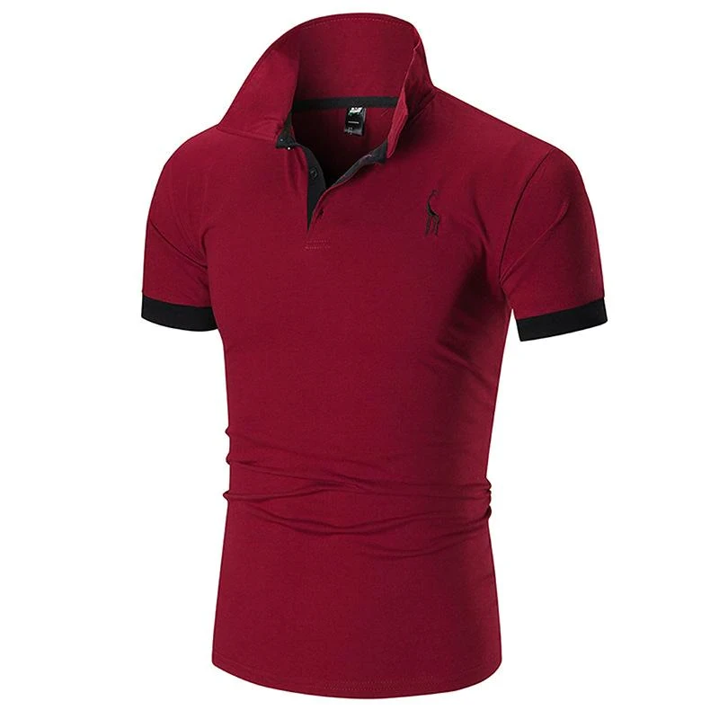 Men Casual Deer Embroidery Polo shirt