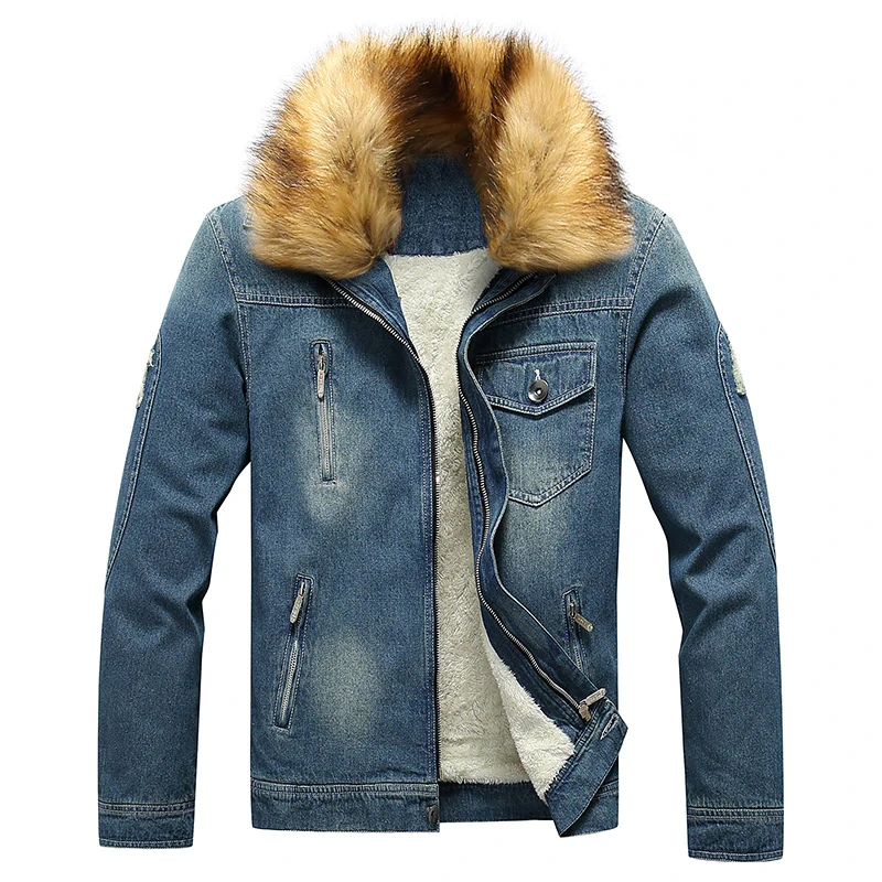 HENCHIRY New Men's Winter Jean Jacket