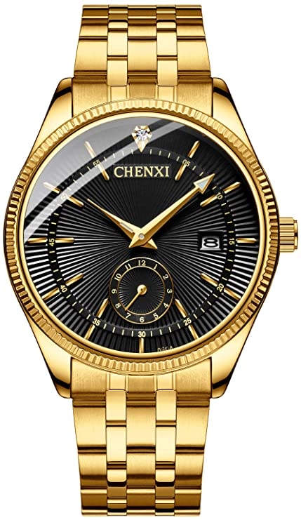 Fanmis Men's Luxury Analog Quartz Gold Wrist Watches