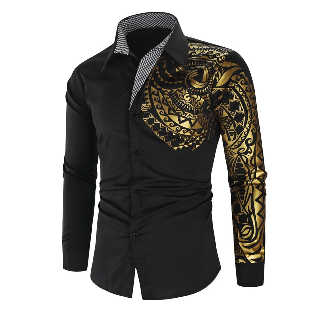Long-sleeved Camisa Masculina Chemise Men Public Club Fancy Shirt