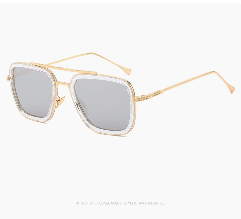 Tony Stark Sunglasses Men Eye wear Vintage Retro Men's Glasses