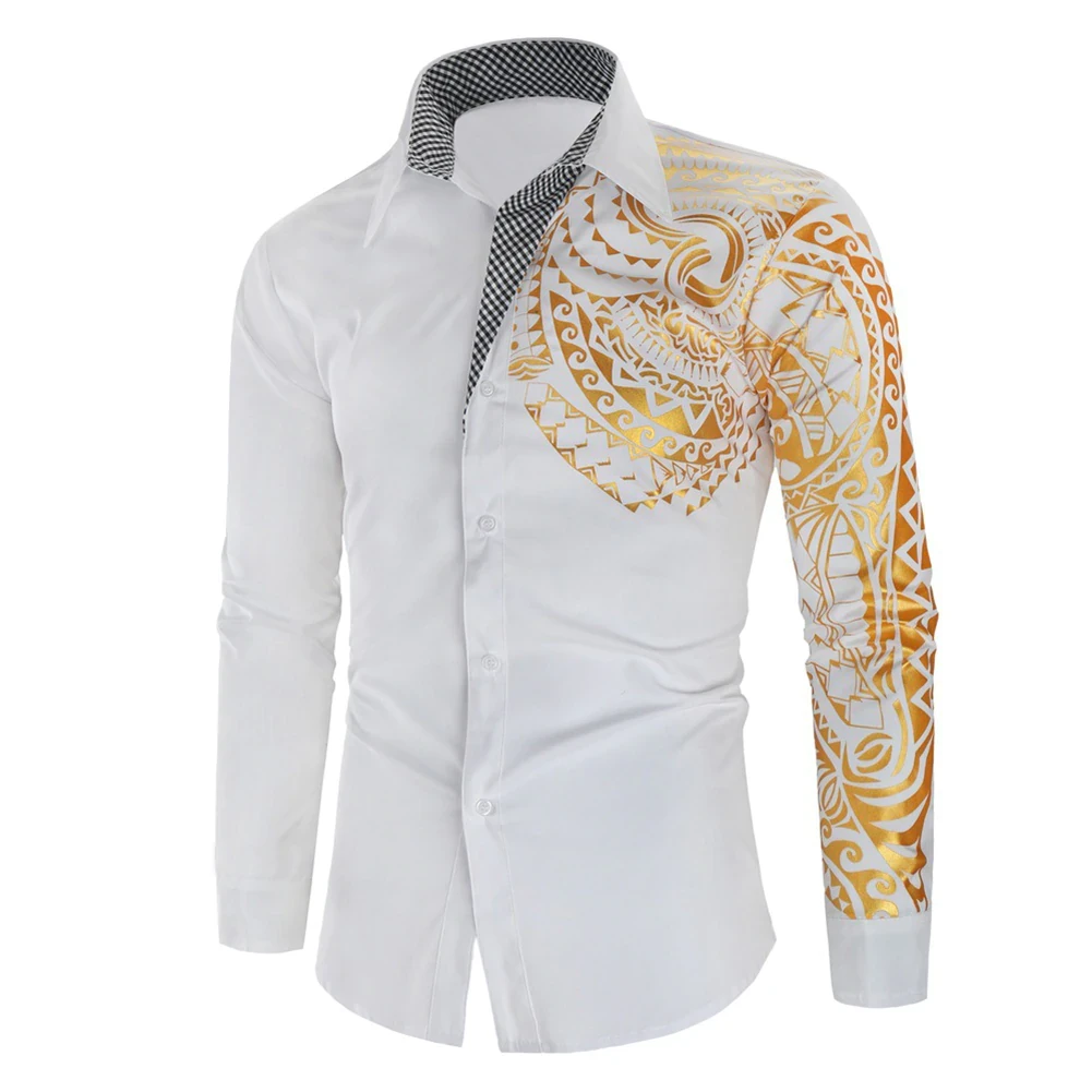 Long-sleeved Camisa Masculina Chemise Men Public Club Fancy Shirt
