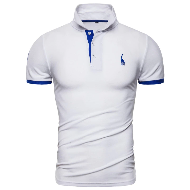 Men Embroidery Polo Giraffe Shirt